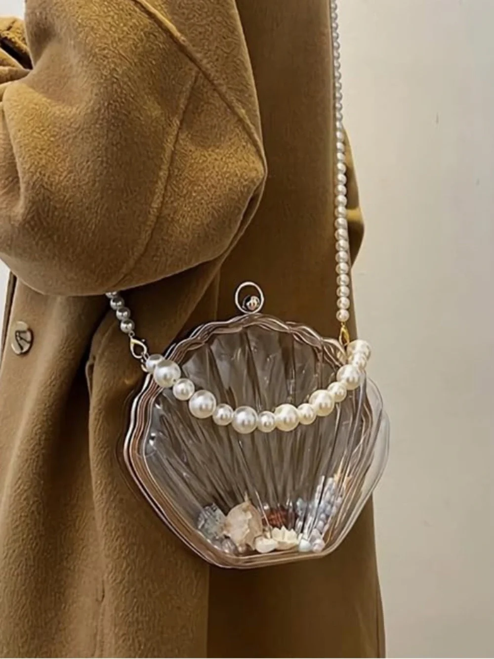 Acrylic Fairy Shell Clutch Crossbody